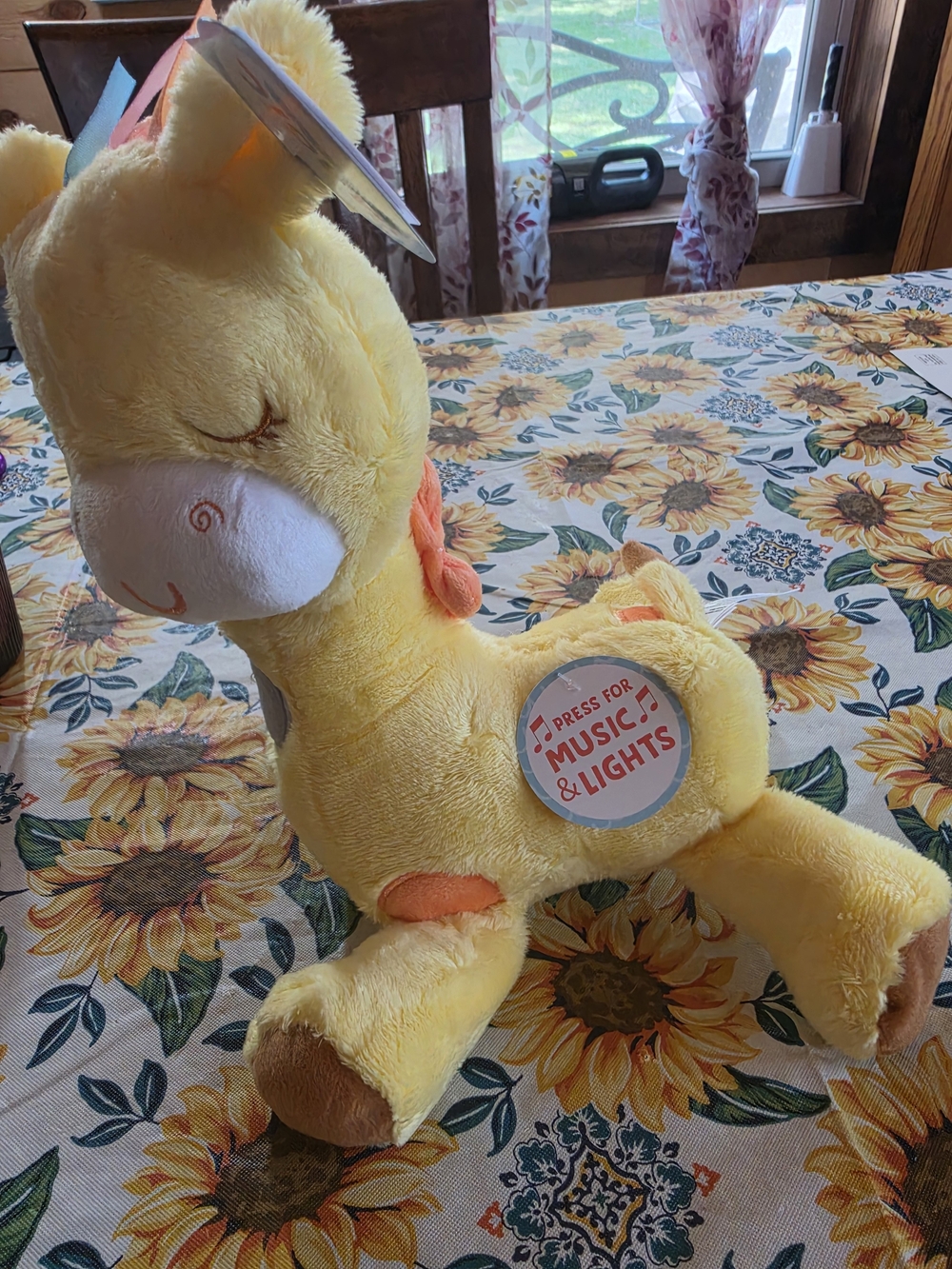 Plush Musical & Light Yellow Giraffe Toy - Kids